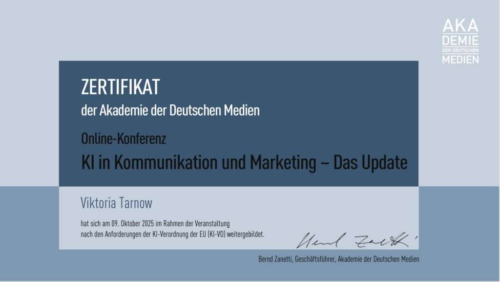 Zertifikat KI im Marketing